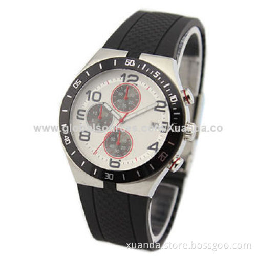 Rubber Strap Sports Watches, 5ATM Water-resistant, Customized Designs are Accepted
